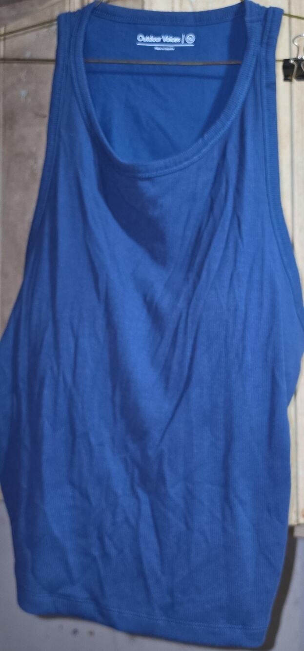 Outdoor Voices Blue Tank with built in bra XL NWOT side ruching - Picture 1 of 2